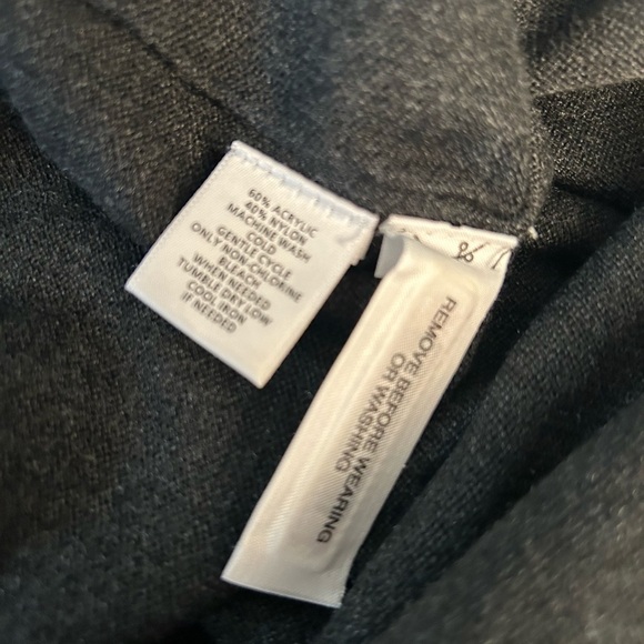 LOFT Ann Taylor Charcoal Gray Cowl Neck Sweater Cozy Elegance pull over Sz-M. D2 - Picture 7 of 11